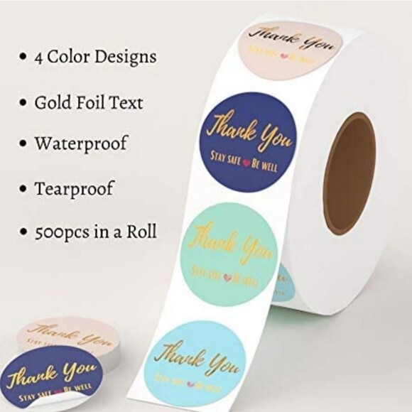 Stickers roll Thank you stay safe ❤ be well - Picture 2 of 6